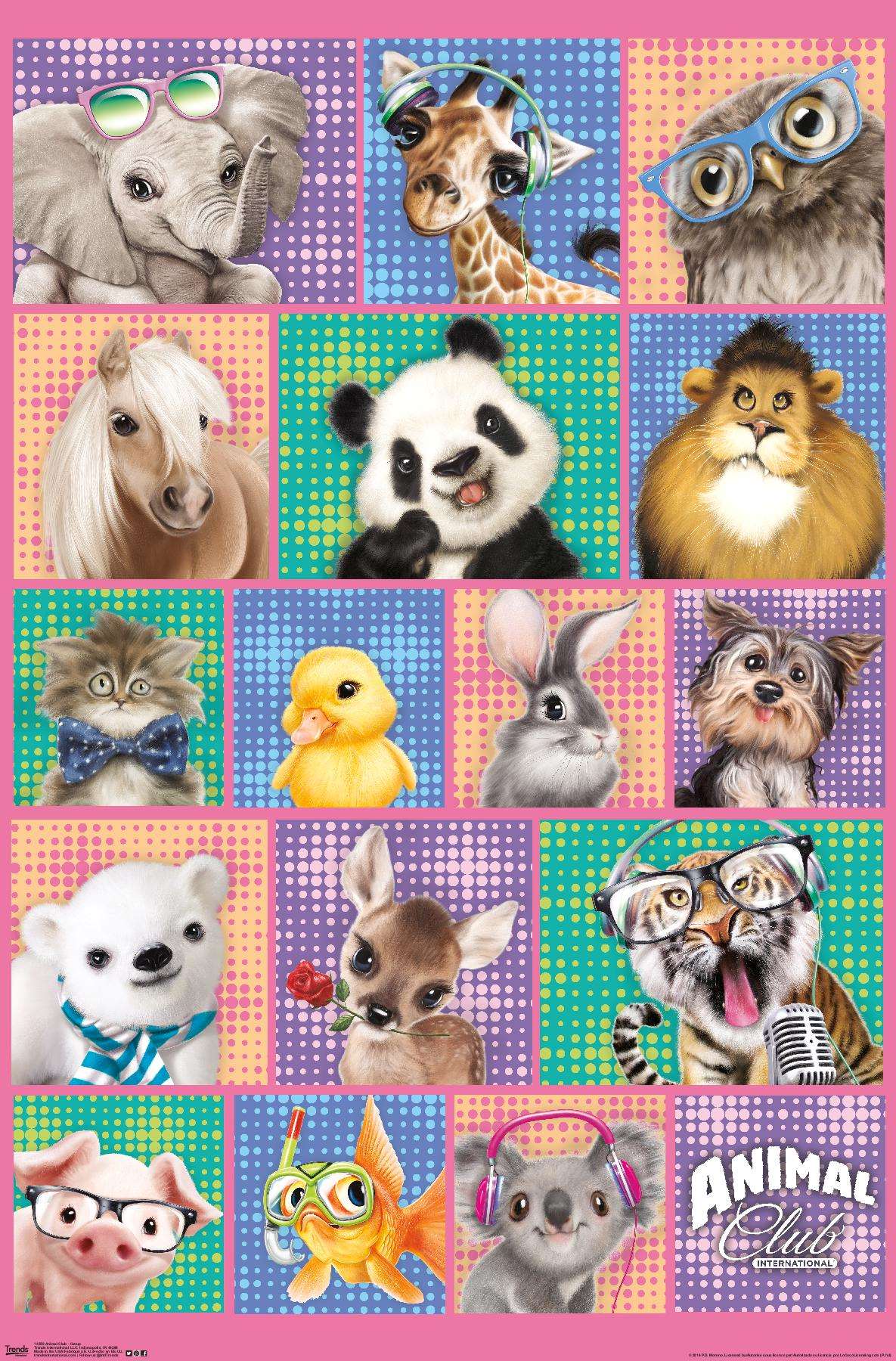 Animal Club - Group Wall Poster, 14.725" x 22.375"