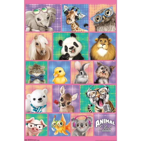 Animal Club - Group Wall Poster, 14.725" x 22.375"