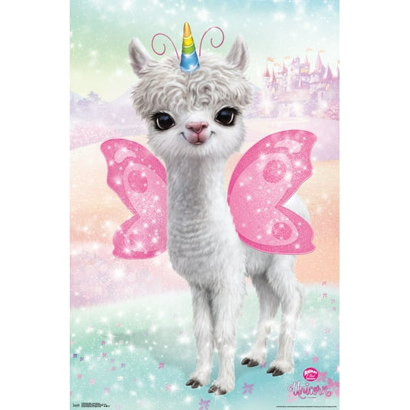 Animal Club - Lama Unicorn Wall Poster, 22.375" x 34"