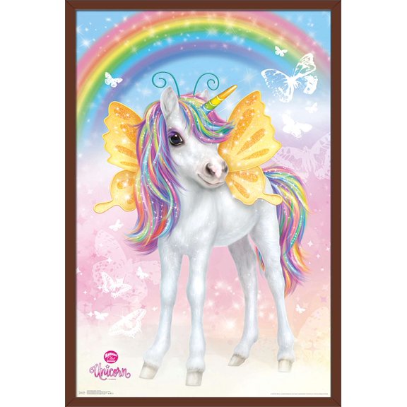 Animal Club - Unicorn Wall Poster, 22.375" x 34", Framed