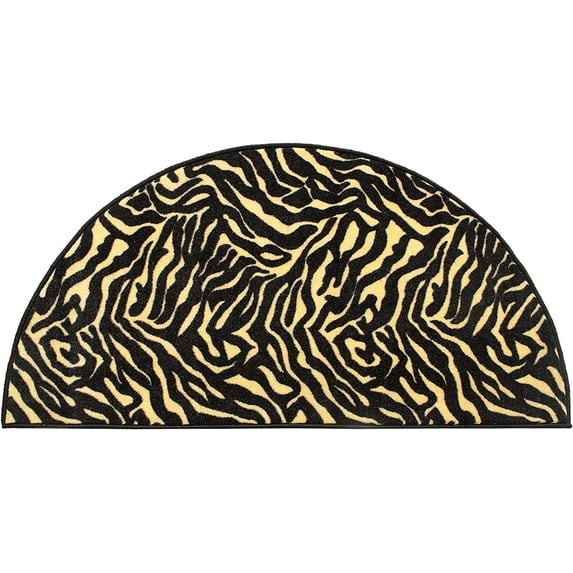 Animal Collection Custom Size Animal Print Area Rug for Living Room, Dining Room, Kitchen, Bedroom, Kids, Zebra Grazer - 30" x 60" Half Round