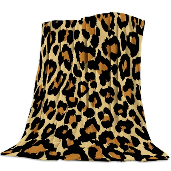 Animal Color Leopard Flannel Fleece Bed Blanket Bedspread Coverlet Bed Cover Soft Lightweight Warm Cozy Throw Blankets King Size