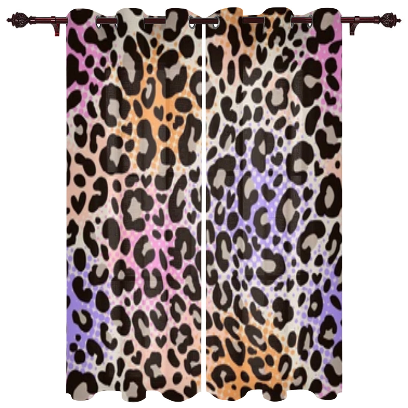 Animal Color Leopard Window Curtains Curtains for Living Room