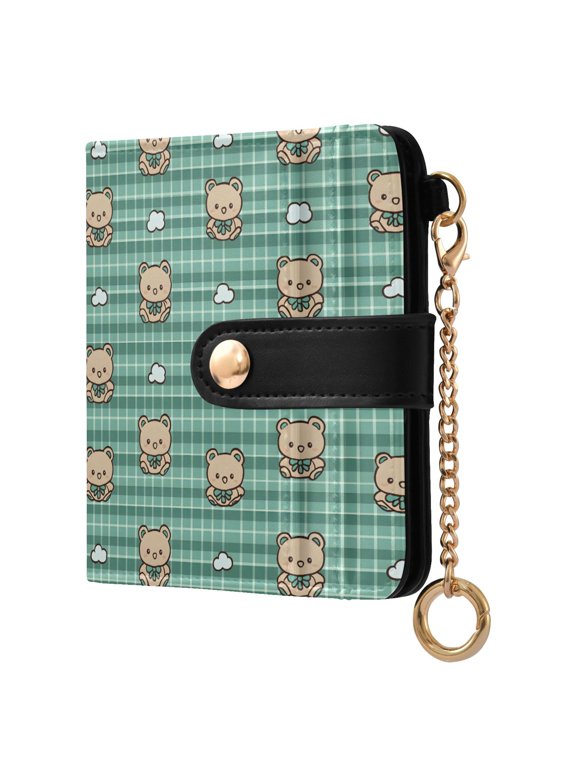Animal Colorful Toy Cloud Small Wallet for Women RFID Blocking Bifold PU Leather Credit Card Holder with Zipper Coin Pocket Compact Cute Travel Purse Magnetic Snap 7 Card Slots