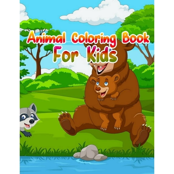 Animal Coloring Book For Kids : Cute Animals: Relaxing Coloring Book for Kids, Cute Horses, Birds, Owls, Elephants, Dogs, Cats, Turtles, Bears, Rabbits, Ages 2-4, 4-8, 8-12, (Paperback)