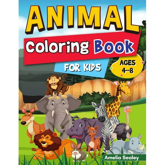Easy and Fun Animal Designs Coloring Book for Kids: Animal Activity Book for Toddlers, Adorable Designs for Boys and Gir, (Paperback)