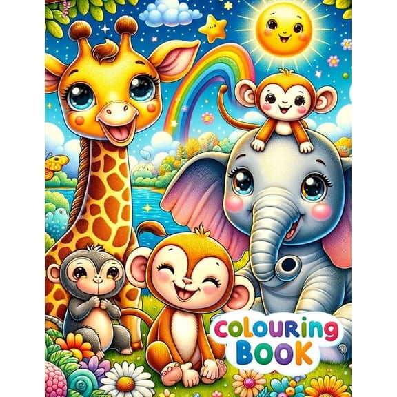 Animal Coloring book for children: Simple & Big - 40 cute designs with bold and easy to colour in outlines Kids, Prescho, (Paperback)