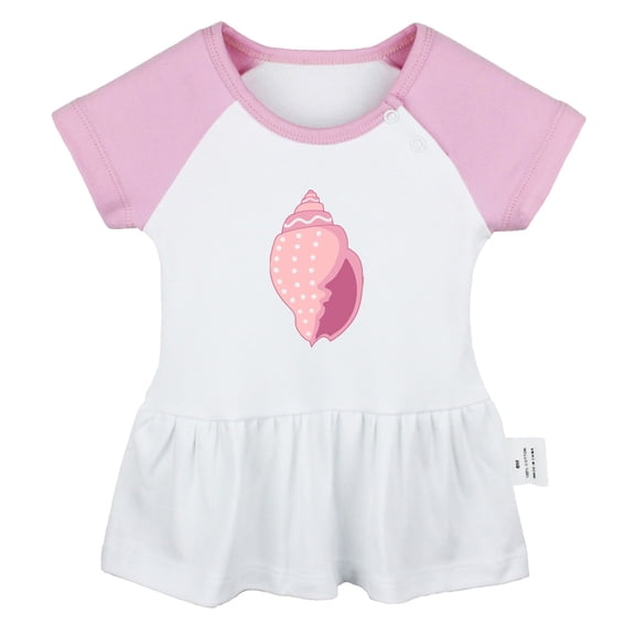 Animal Conch Pattern Dresses For Baby, Newborn Babies Skirts, Infant Princess Dress, 0-24M Kids Graphic Clothes (Pink Raglan Dresses, 12-18 Months)