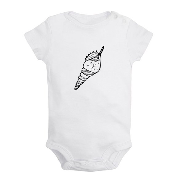 Animal Conch Pattern Romper For Babies, Newborn Baby Unisex Bodysuits, Infant Jumpsuits, Toddler 0-24 Months Kids One-Piece Oufits