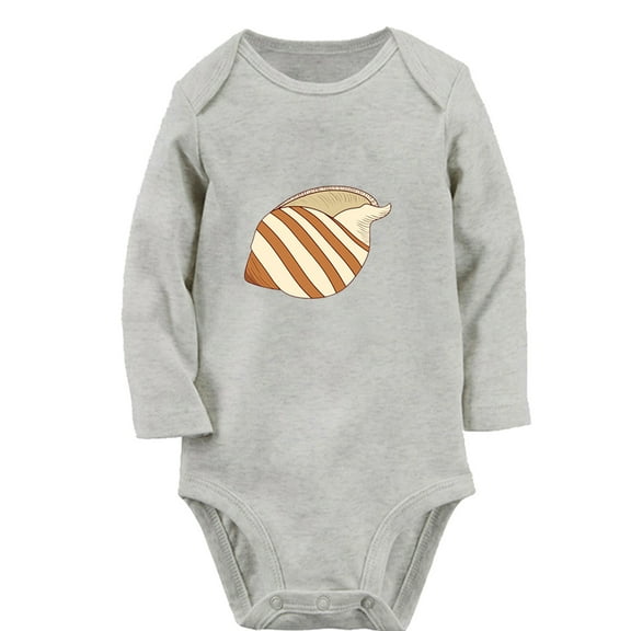 Animal Conch Pattern Rompers, Newborn Baby Unisex Bodysuits, Infant Jumpsuits, Toddler 0-12 Months Kids Long Sleeves Oufits (Gray, 0-6 Months)