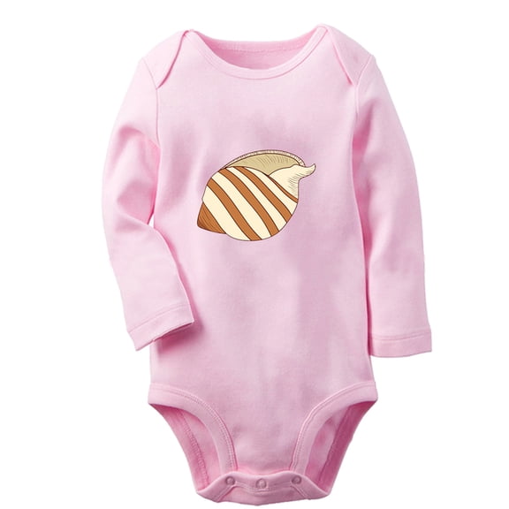 Animal Conch Pattern Rompers, Newborn Baby Unisex Bodysuits, Infant Jumpsuits, Toddler 0-12 Months Kids Long Sleeves Oufits (Pink, 6-12 Months)
