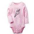 thumbnail image 1 of Animal Conch Pattern Rompers, Newborn Baby Unisex Bodysuits, Infant Jumpsuits, Toddler 0-12 Months Kids Long Sleeves Oufits (Pink, 6-12 Months), 1 of 4