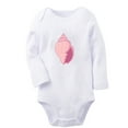 thumbnail image 1 of Animal Conch Pattern Rompers, Newborn Baby Unisex Bodysuits, Infant Jumpsuits, Toddler 0-12 Months Kids Long Sleeves Oufits (White, 0-6 Months), 1 of 4