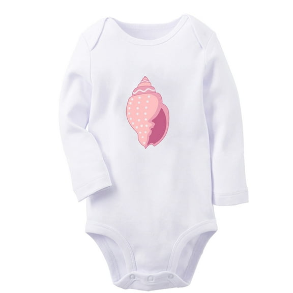 Animal Conch Pattern Rompers, Newborn Baby Unisex Bodysuits, Infant Jumpsuits, Toddler 0-12 Months Kids Long Sleeves Oufits (White, 6-12 Months)