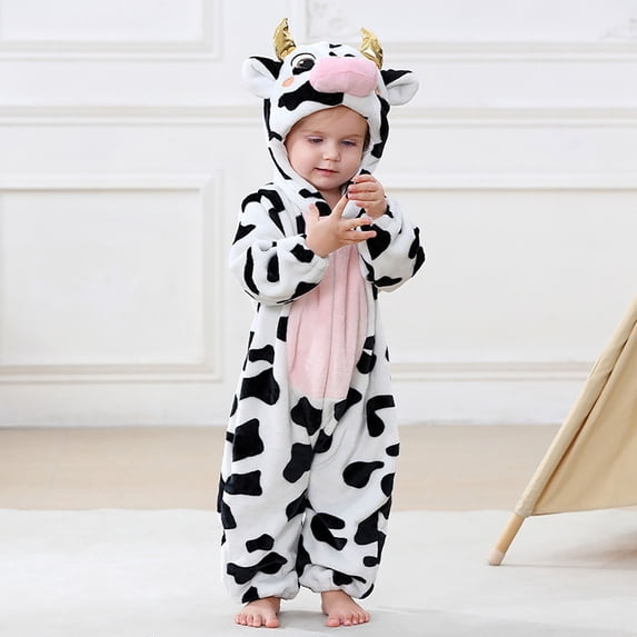 Animal Costume For Kids Long Sleeve Halloween Party Clothes Cow Costume For 1-5 Years Boys Halloween Outfit