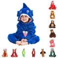 thumbnail image 1 of Paiwinds Toddler Jumpsuit Shark Hooded Romper Long Sleeve Costume Boys Girls Cartoon Animal Outfit Warm Playwear, 1 of 10