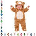 thumbnail image 1 of Animal for Soft Warm Bear Hooded Long Sleeve Jumpsuit Cartoon Outfit, 1 of 6