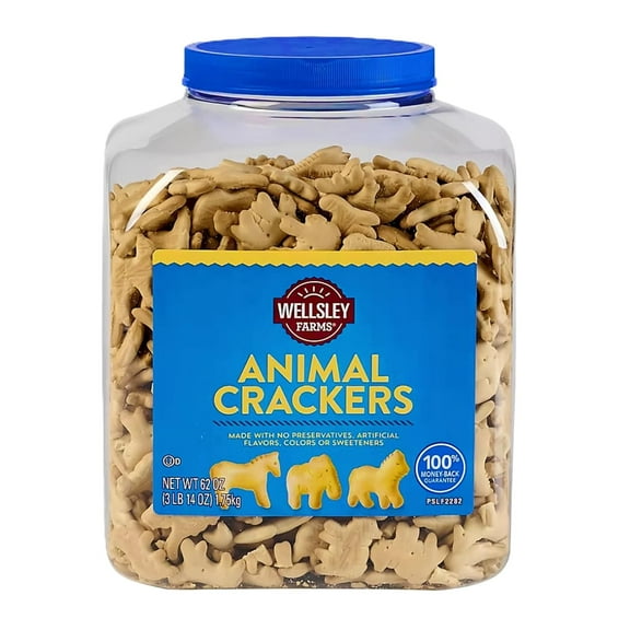 Animal Crackers by Wellsley Farms. 62oz. Tub. (3lbs. 14oz)