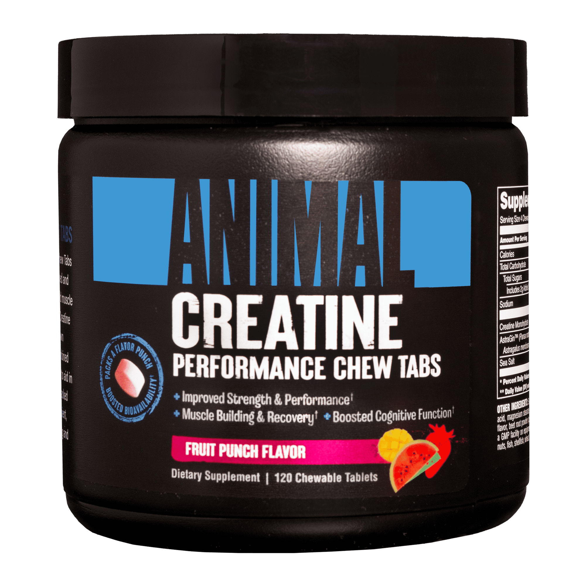 Animal Creatine Chews 5g Creatine Monohydrate with AstraGin 120 Count Fruit Punch