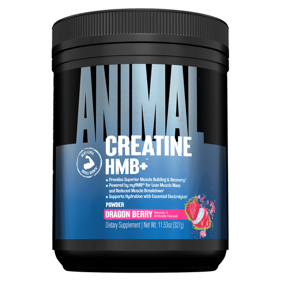 Animal Creatine HMB Powder – 5g Creatine + 3g myHMB with Electrolytes for Lean Muscle, Recovery & Daily Energy – Dragon Berry Flavor, 30 Servings