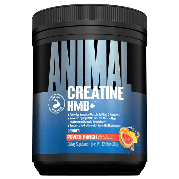 Animal Creatine HMB Powder – 5g Creatine + 3g myHMB with Electrolytes for Lean Muscle, Recovery & Daily Energy – Power Punch Flavor, 30 Servings