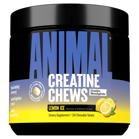 Animal Creatine Performance Chew Tabs, Lemon, 120 Count
