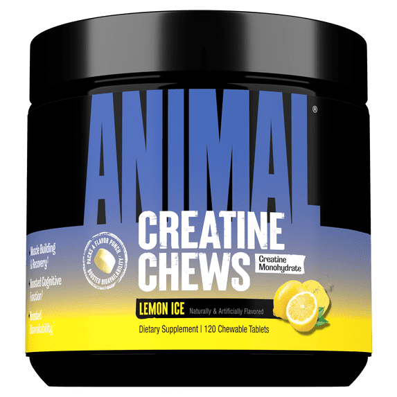 Animal Creatine Performance Chew Tabs, Lemon, 120 Count