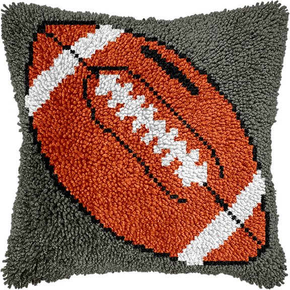 Animal Cross Stitch Latch Hook Sofa Cushion Cover,Sphere Pattern,3D Pre-Printed Pillow Case Latch Hook Embroidery Pillow Cover Kits With All Tool Fit For Kids And Adults,17X17Inch