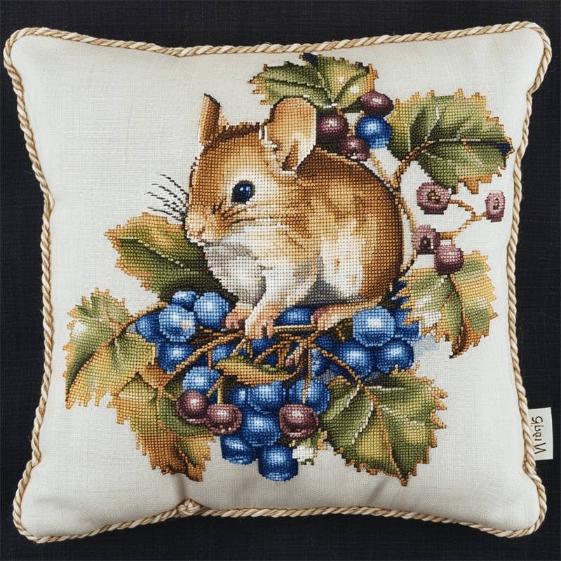 Animal Cross Stitch Pillow Cases Stamped Kits , 45X45cm , Cross Stitch Kits for Adults (11ct)