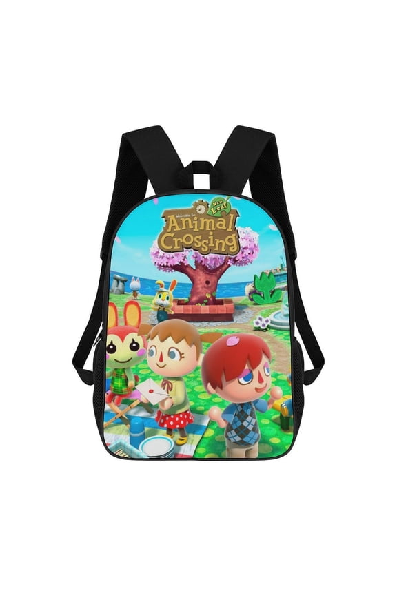 Animal Crossing Backpack 17 Inch Bookbag Casual Daypack Travel Backpacks for Work Hiking Camping