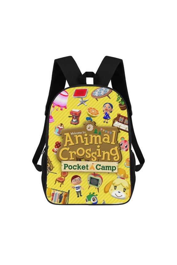 Animal Crossing Backpack 17 Inch Bookbag Casual Daypack Travel Backpacks for Work Hiking Camping