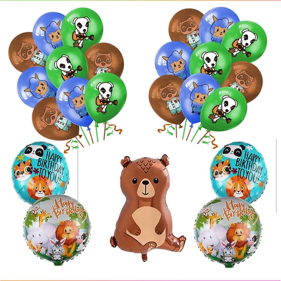 Animal Crossing Balloons Party Supplies Decor Set Decorations Kit Fans Birthday