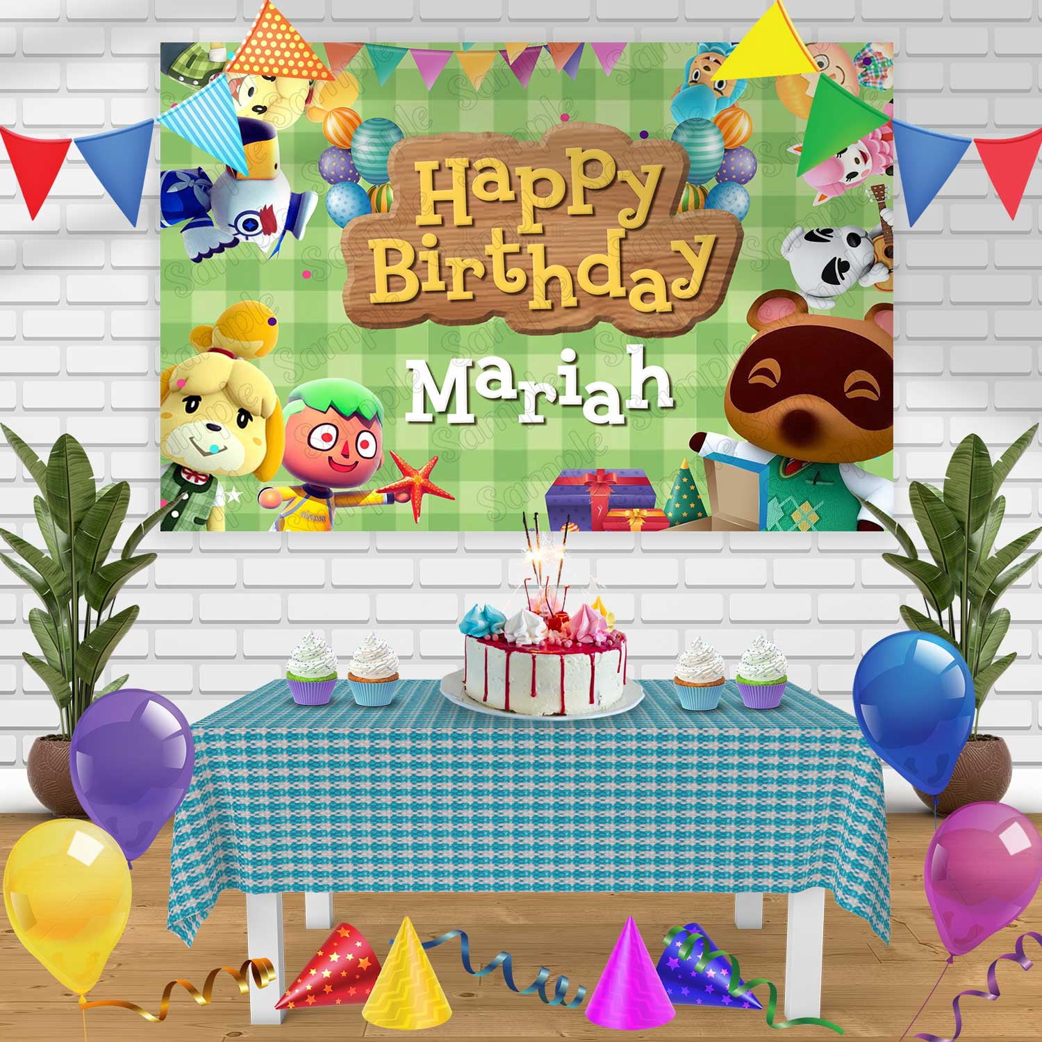 Cake Topper Set 42-Piece Animal Crossing Birthday Party Supplies Set