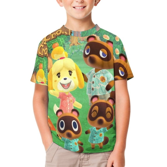 Animal Crossing Kid's T-Shirt Short Sleeve T-Shirt Tops Summer Tee Shirt for Boys Girls 150CM