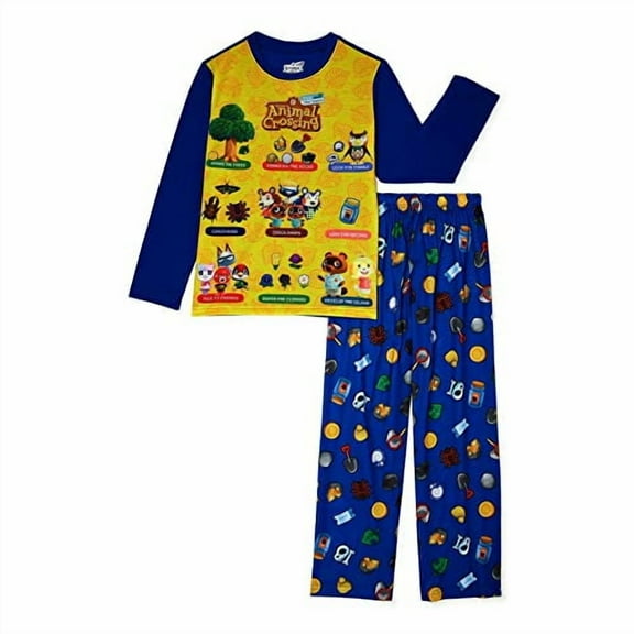 Animal Crossing Long Sleeve Top & Long Pants 2-Piece Pajama Set, X-Small