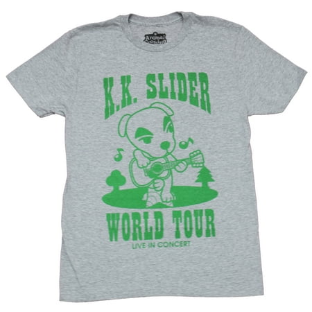 Animal Crossing Mens T-Shirt - K. K. Slider World Tour Live in Concert (Large)