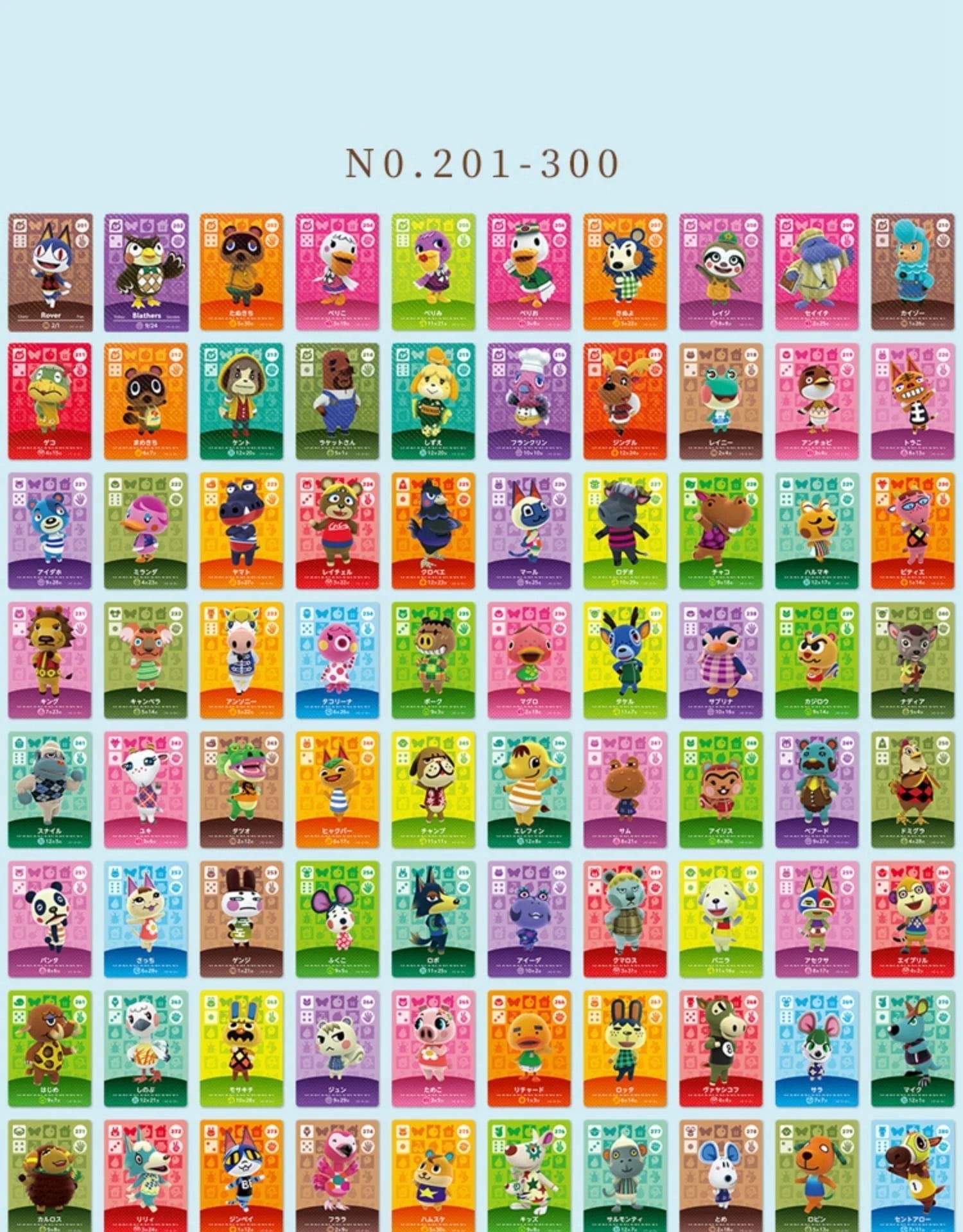 Animal Crossing New Horizons Amiibo Cards Series 3 #201-#300