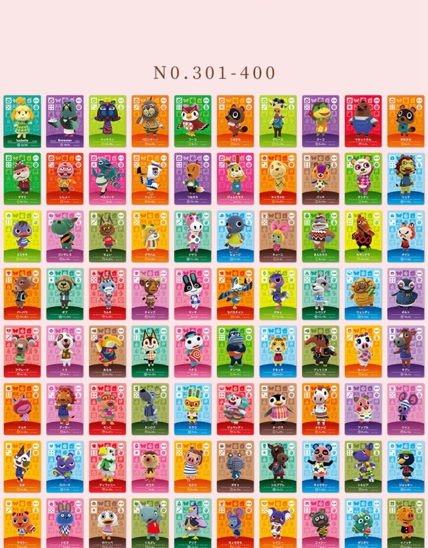Animal Crossing New Horizons Amiibo Cards Series 3 #201-#300