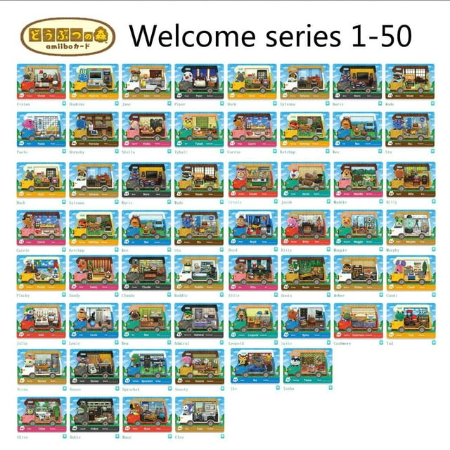 Animal Crossing New Horizons Amiibo Cards Series WELCOME 50PCS  Animal Crossing NFC Cards For NS Switch lite