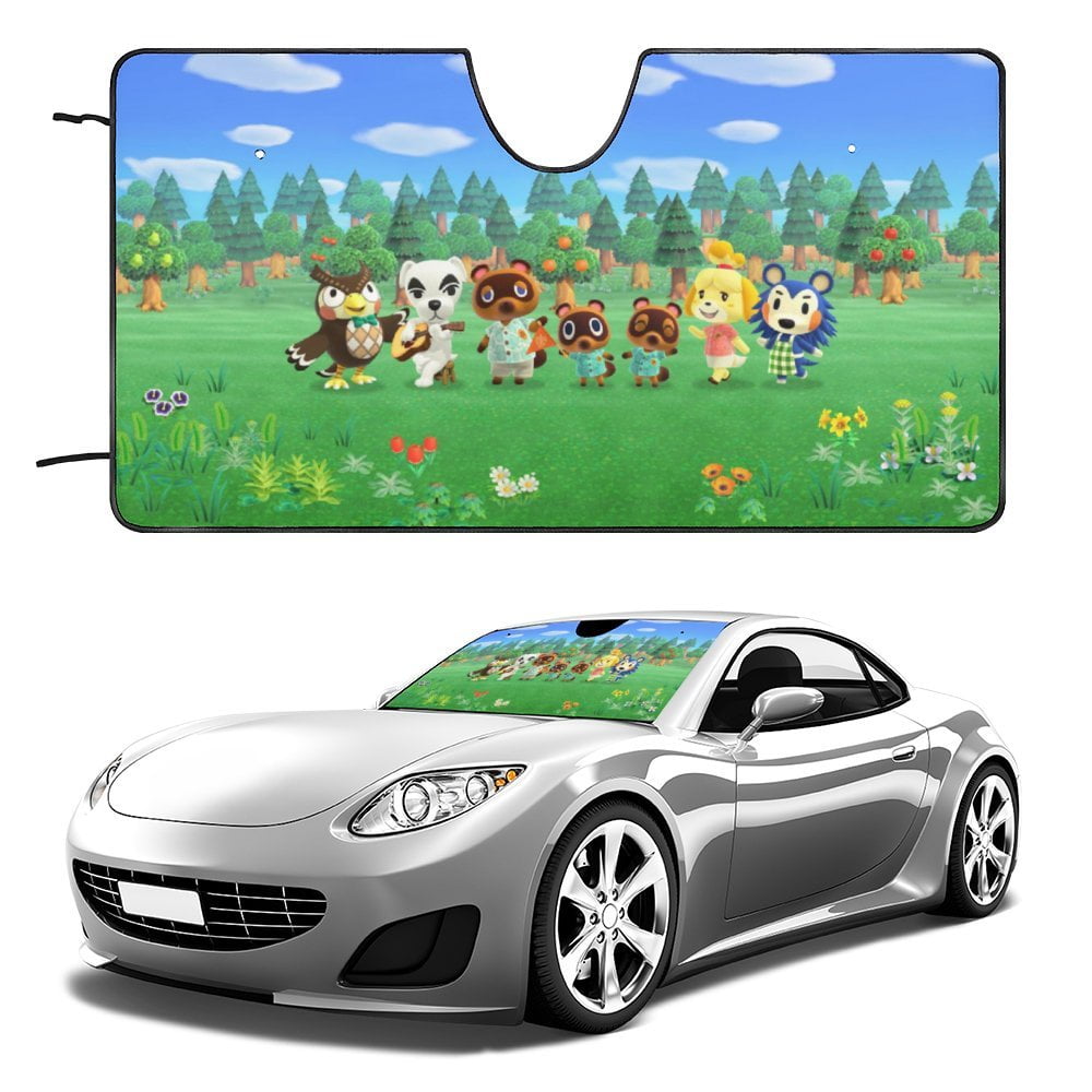 Animal Crossing New Horizons Cartoon Car Windshield Sunshade Umbrella  Foldable Reflective Sun Visor Front Window Cover Protector Accessories