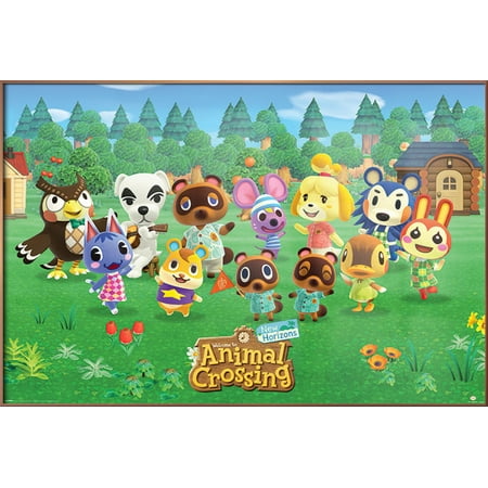 Animal Crossing: New Horizons - Framed Gaming Poster (Character Line-Up) (Shiny Copper Aluminum Frame)
