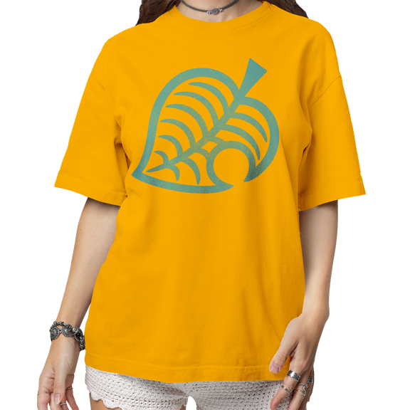 Animal Crossing New Leaf Mens and Womens Short Sleeve T-Shirt (Gold, S-XXL)