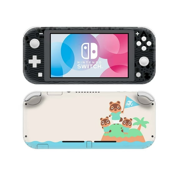 Nintendo Switch Lite Sticker Skin Decals Animal Crossing, Cute Cartoon Full Body Wrap Anti Scratch, Cover for Joy-Con, NS Console Switch Lite Accessories (Cute Tom Nook, Timmy & Tommy Black Front)