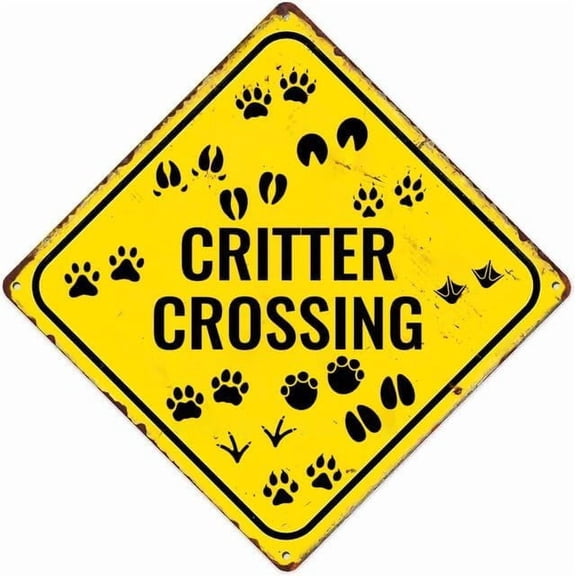 Animal Crossing Sign Critter Crossing Retro Sign Country Home Decor For Home Living Room Kitchen Bathroom Decoration 12X12 Inch