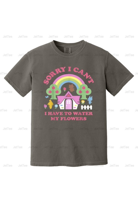 Animal Crossing Sorry I Can't I Have To Water My Flowers Comfort Color T-Shirt Unisex, up to 4XL
