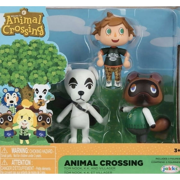 Animal Crossing Tom Nook, K.K. & Villager Figure 3-Pack