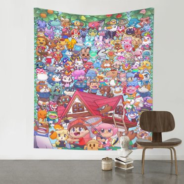 Animal Crossing Wall Tapestry Anime Poster For Bedroom Aesthetics Funny Room Decor Flag Wall Hanging For Teen Girls Men Dorm Living Room 29x37in