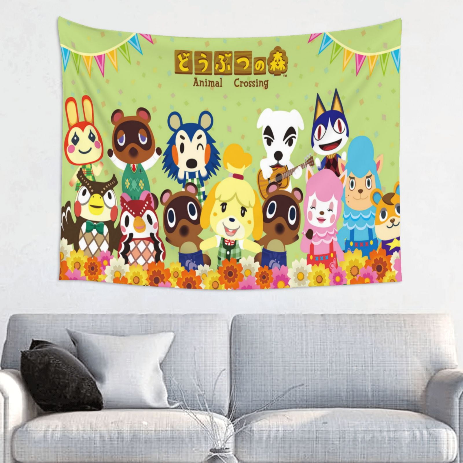 Animal Crossing Wall Tapestry Anime Poster For Bedroom Aesthetics Funny Room Decor Flag Wall