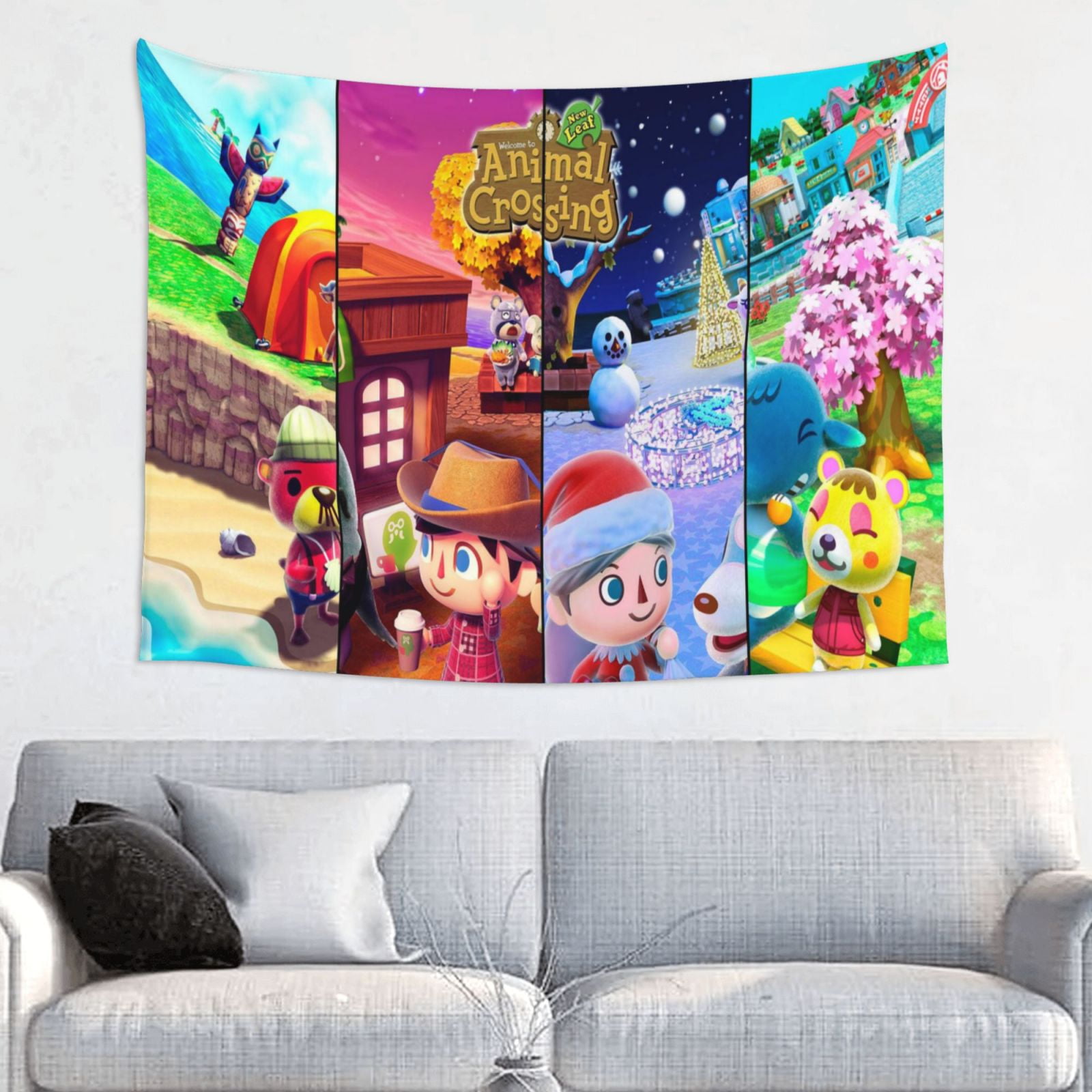 Animal Crossing Wall Tapestry Anime Poster For Bedroom Aesthetics Funny Room Decor Flag Wall