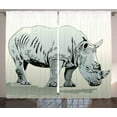 thumbnail image 1 of Ambesonne Animal Curtains 2 Panel Set, Wild Animal Pastel Design, 108" x 90", Pale Green and Pale Blue, 1 of 3